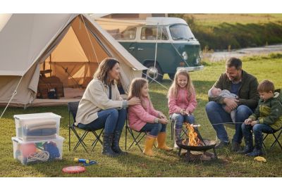 family camping with children