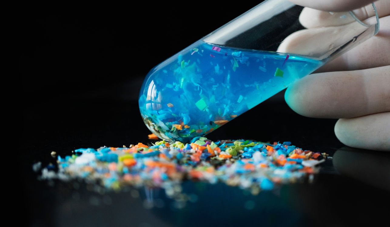 Microplastics within a test tube.