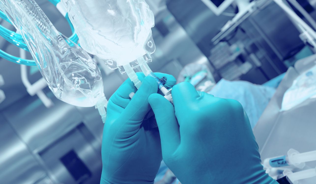 Image of plastic being used in medical industry.