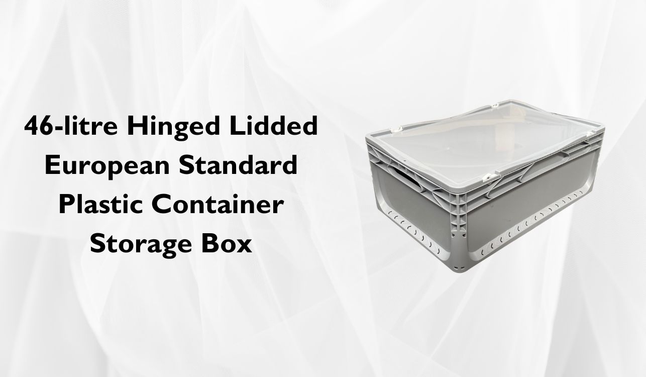 46-litre Hinged Lidded European Standard Plastic Container Storage Box