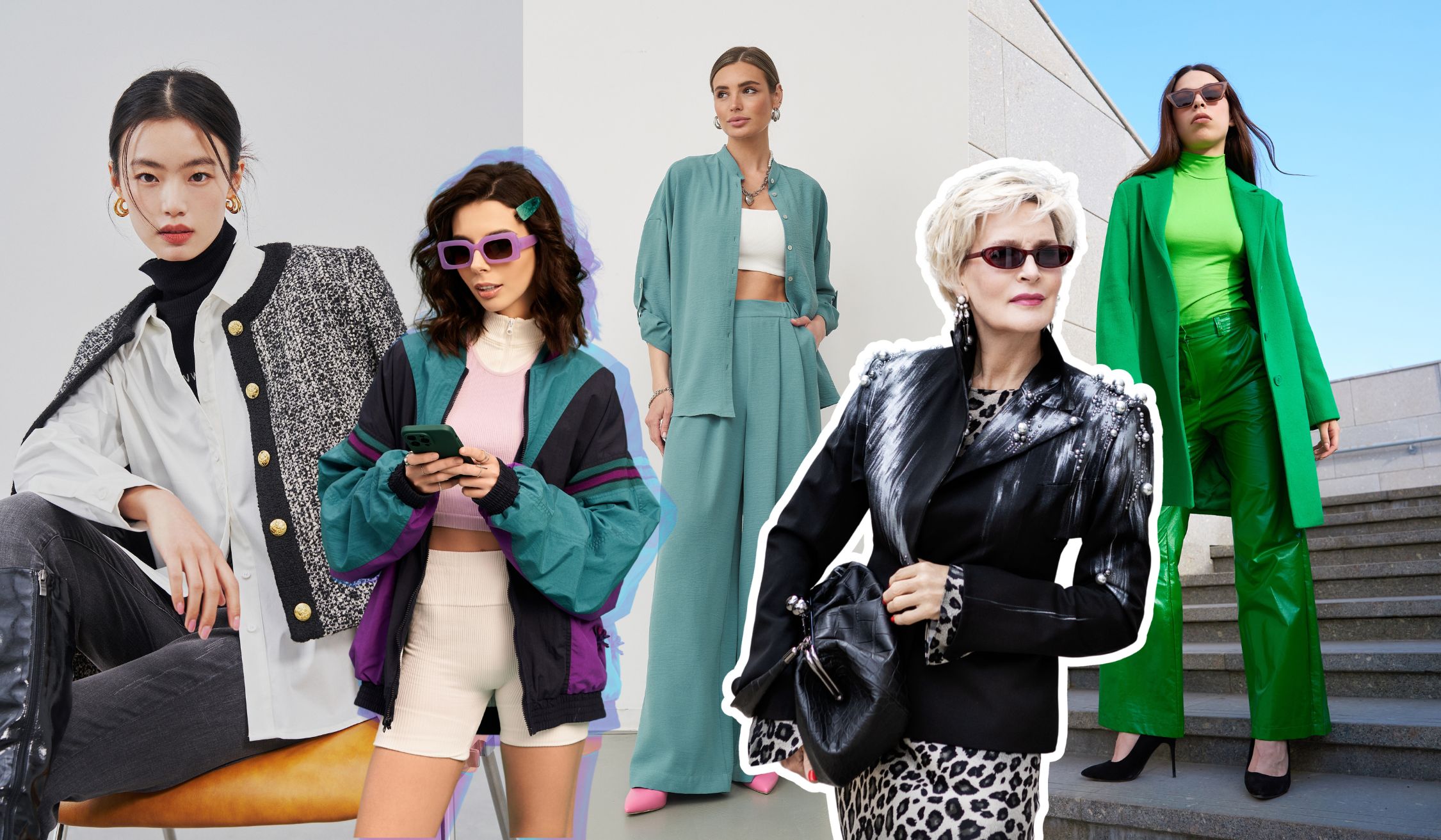 multiple women in fashion outfits