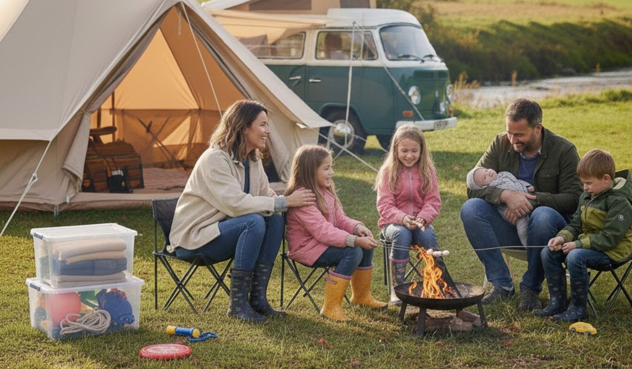 family camping with children