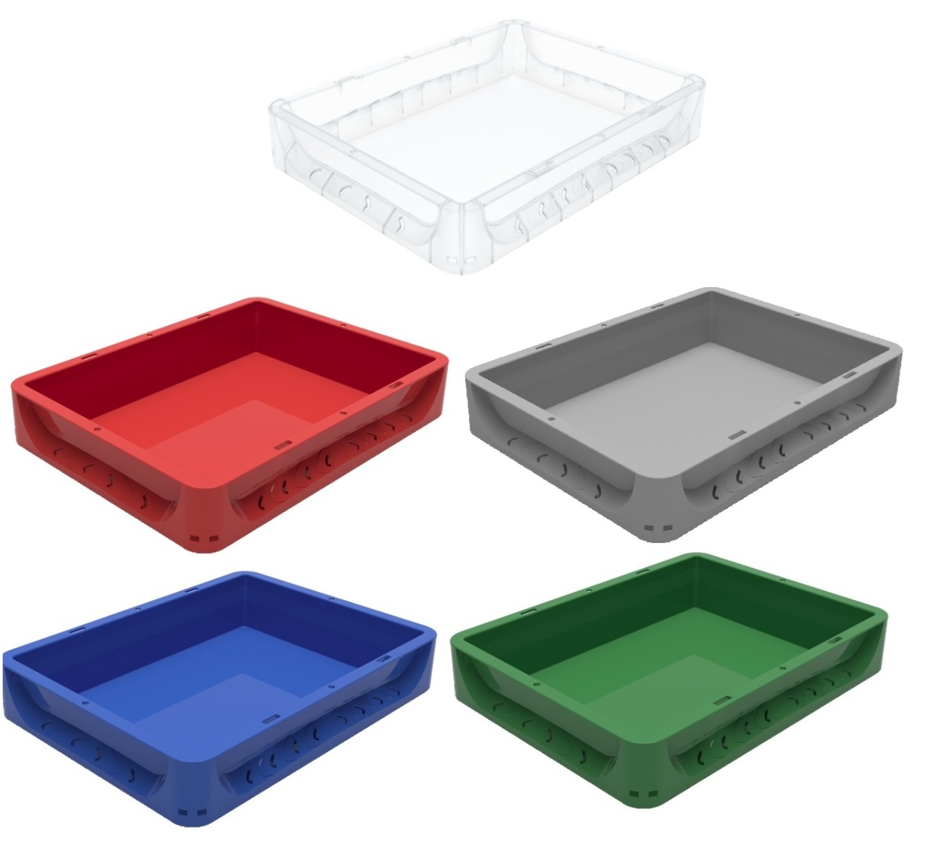 7 Litre Euronorm Colour Stacking Container Pizza Dough Tray