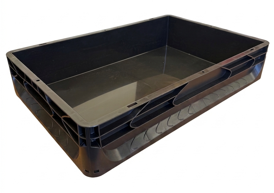 24 Ltr Euronorm Recycled Plastic Stacking Euro Container - Black