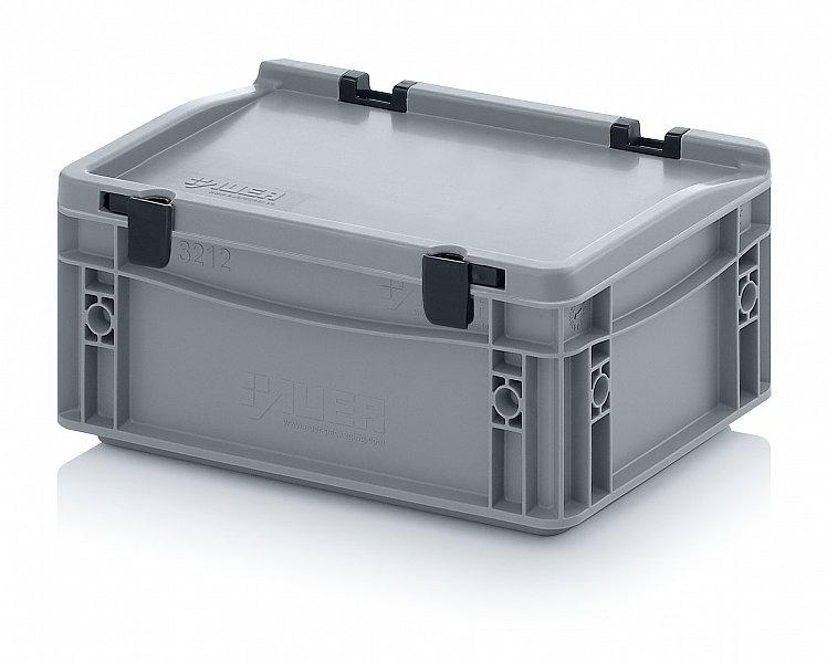 4.45 Litre Lidded European Standard Plastic Container / Stackable Straight Sided Storage Box