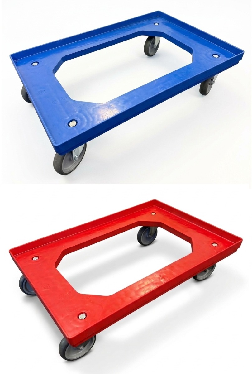 600 x 400 Heavy Duty Euro Plastic Stacking Container Dolly