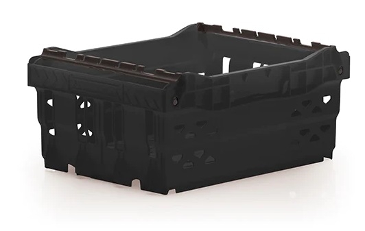 15 Litre Heavy Duty Stack/Nest Swingbar Container Recycled Black