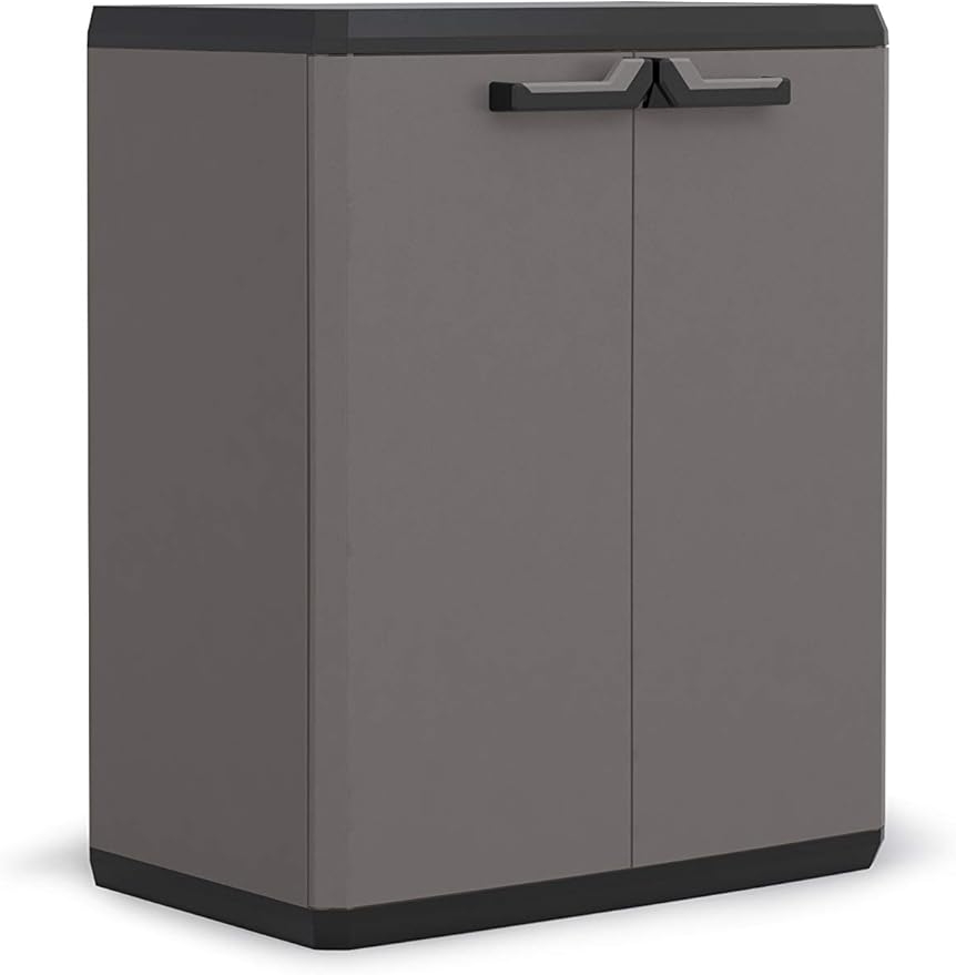 PIU Lightweight Low Outside Garden Storage Cabinet