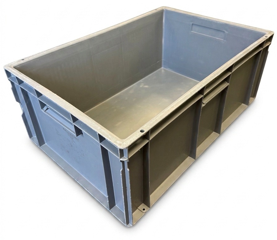 USED 54 Litre Euro Plastic Stacking Container Storage Box GREY