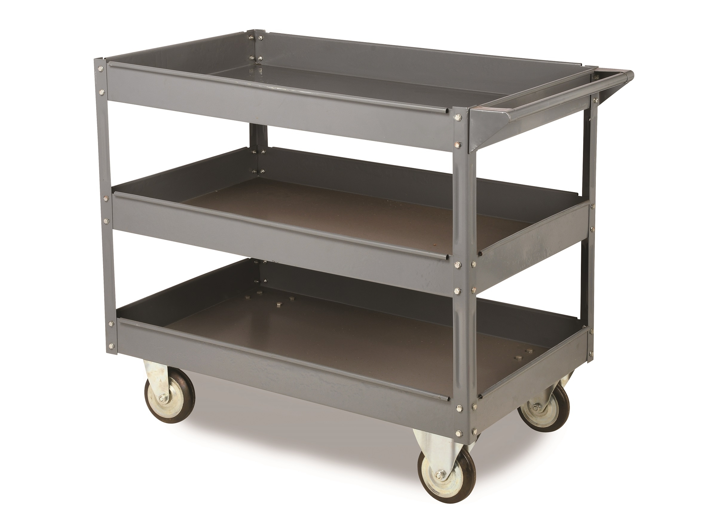 3 Shelf Industrial Steel Trolley